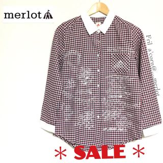 メルロー(merlot)のメルロー きつねたちのキャンプ柄 チェックシャツ ＊レッド/アカ(シャツ/ブラウス(長袖/七分))