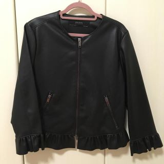 ザラ(ZARA)のザラ フリル ジャケット(ライダースジャケット)