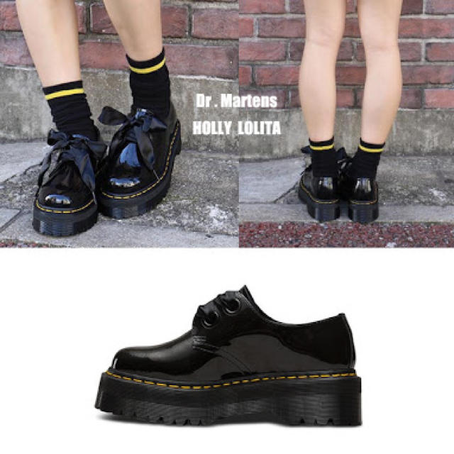 Dr.Martens HOLLY リボン エナメル 厚底 UK4