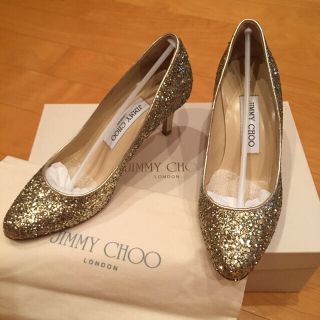 ジミーチュウ(JIMMY CHOO)のJIMMY CHOO ゴールドスパンコールパンプス(ハイヒール/パンプス)