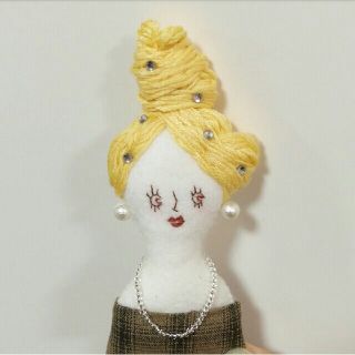 ハンドメイド　ドールチャーム　キーホルダー　人形　doll(キーホルダー/ストラップ)