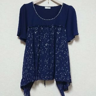 アクシーズファム(axes femme)のヨシッキー様専用 axes ☆ 箔プリント星座柄エプロン風ＰＯ(カットソー(半袖/袖なし))