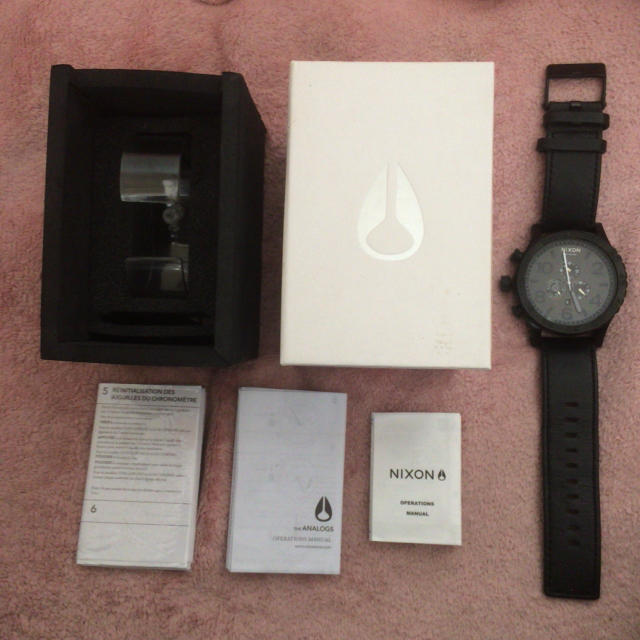 NIXON(ニクソン)の腕時計 ニクソン NIXON 51-30 クロノレザー ブラック メンズの時計(腕時計(アナログ))の商品写真