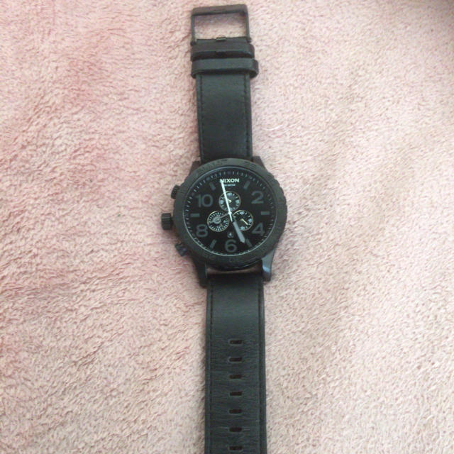 NIXON(ニクソン)の腕時計 ニクソン NIXON 51-30 クロノレザー ブラック メンズの時計(腕時計(アナログ))の商品写真