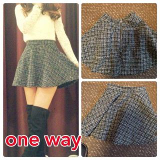 ワンウェイ(one*way)の激安♡美品♡one＊wayツイードスカート♡(ミニスカート)