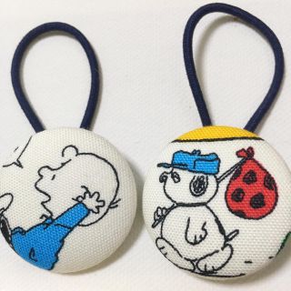 スヌーピー(SNOOPY)のスヌーピー ヘアゴム 38mm くるみボタン(ヘアアクセサリー)