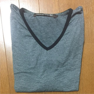 ボーダーVネックロングT(Tシャツ/カットソー(七分/長袖))