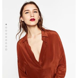 ザラ(ZARA)のzara シルクブラウス 未使用 S(シャツ/ブラウス(長袖/七分))