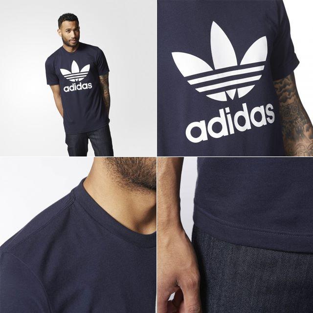 adidas(アディダス)のS【新品/即日発送OK】adidas オリジナルス デカロゴ Tシャツ 紺 メンズのトップス(Tシャツ/カットソー(半袖/袖なし))の商品写真