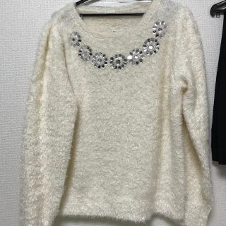 ジーユー(GU)の＊GU フェザーヤーンビジューセーター＊新品(ニット/セーター)