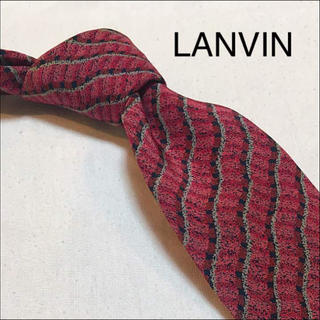 ランバン(LANVIN)のLANVIN ネクタイ レッド ウェーブ ストライプ(ネクタイ)