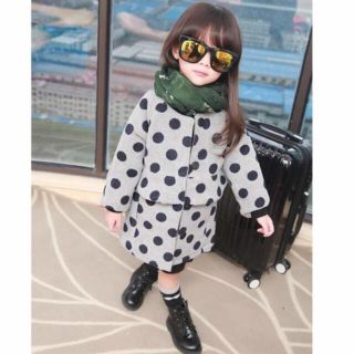 ザラキッズ(ZARA KIDS)の期間限定値下げ！追加写真 キッズ ドット柄が可愛いモノトーンコート(コート)