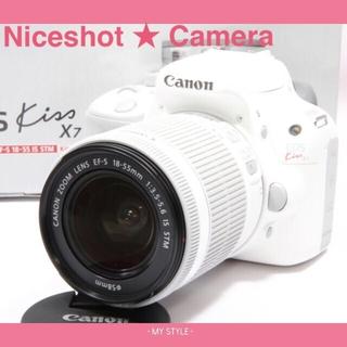 キヤノン(Canon)の♥16GBスマホ転送SDカード♥キャノンEOS Kiss X7ホワイト♥新品級♥(デジタル一眼)