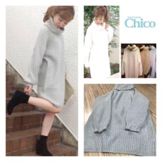 フーズフーチコ(who's who Chico)の再出品💕 美品 フーズフーチコ ニットワンピース💕(ひざ丈ワンピース)