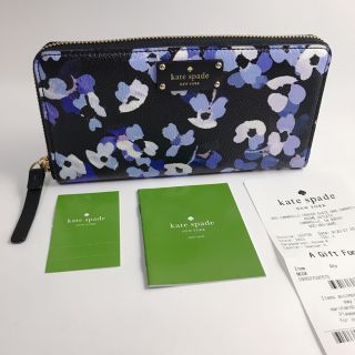 ケイトスペードニューヨーク(kate spade new york)のKate Spade ♠︎ ケイトスペード 　ブラック（花柄）　　長財布　新品(財布)