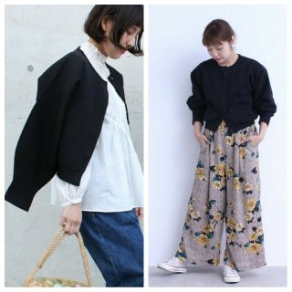 ドットアンドストライプスチャイルドウーマン(Dot&Stripes CHILDWOMAN)のDot＆Stripes■□ミラノリブBIGパフ クルーカーディガン(カーディガン)