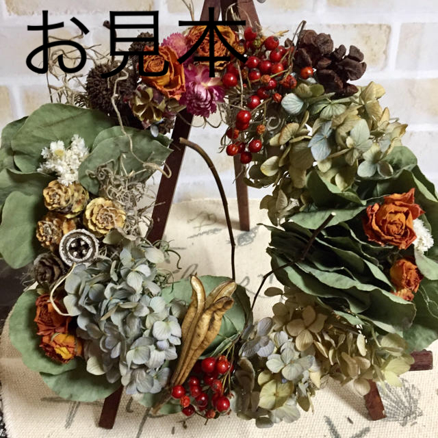 ユーカリと紫陽花のリースハンドメイド