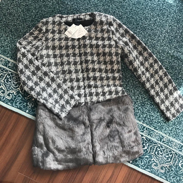 新品★定価1.4万円 リゼクシー 千鳥 ファー ロングコート