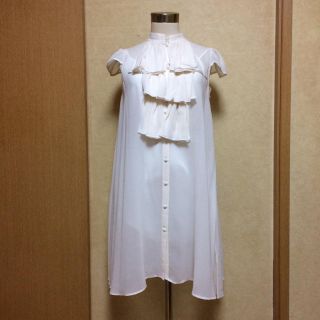 ルシェルブルー(LE CIEL BLEU)の新品 LE CIEL BLEU ルシェルブルー♡︎シルクシフォン♡︎ロングシャツ(シャツ/ブラウス(半袖/袖なし))