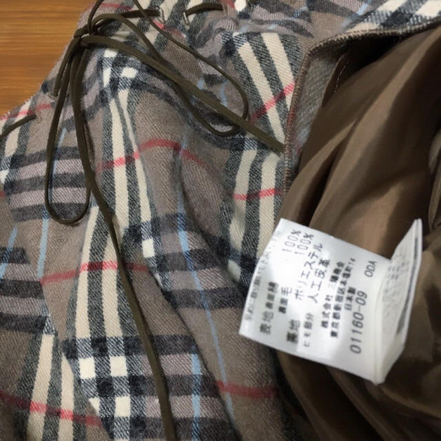 BURBERRY BLUE LABEL(バーバリーブルーレーベル)のBURBERRY BLUE LABEL ウエストリボンウールチェックスカート レディースのスカート(ひざ丈スカート)の商品写真