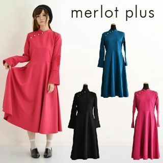 メルロー(merlot)の秋冬新作◌⑅⃝♡メルロー チャイナ フォーマルワンピース ピンク(ひざ丈ワンピース)