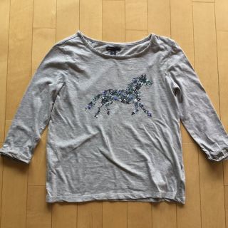 ギャップキッズ(GAP Kids)の美品☆GAP KIDS☆グレイのロンT♪馬の刺繍入り　サイズ150cm(その他)