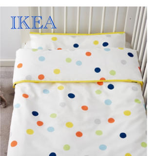 イケア(IKEA)の【GW限定価格】新品  IKEA 現行品 ベビー お布団カバー&枕カバー set(ベビーベッド)