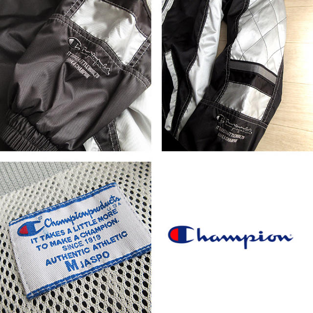 Champion(チャンピオン)の超美品 Mサイズ チャンピオン 裏地メッシュ ジャケット ブラック メンズのジャケット/アウター(その他)の商品写真