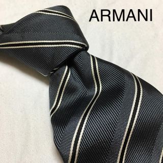 ジョルジオアルマーニ(Giorgio Armani)のGIORGIO ARMANI ネクタイ グレー ストライプ(ネクタイ)