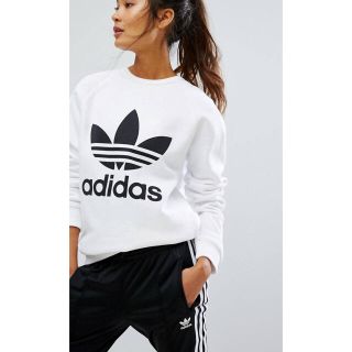 アディダス(adidas)の【 Lサイズ】新品タグ付き adidas ロゴ トレーナー アディダス 白(トレーナー/スウェット)