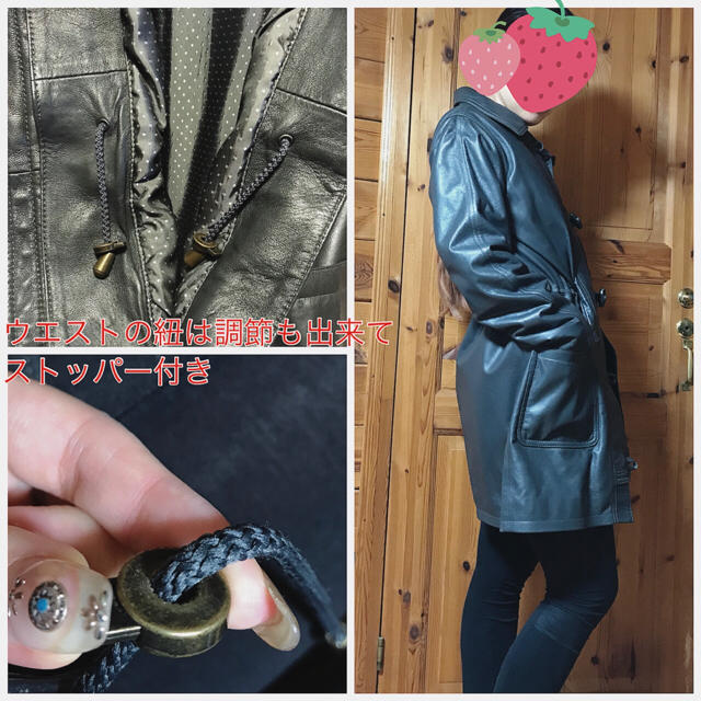 イタリア産 本革レザーコート ジャケット レディースのジャケット/アウター(その他)の商品写真