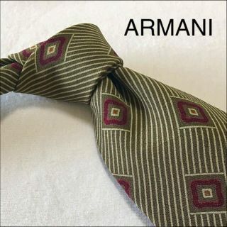 ジョルジオアルマーニ(Giorgio Armani)のGIORGIO ARMANI ネクタイ グリーン ベージュ(ネクタイ)