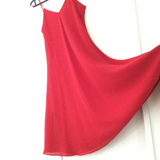 ハワイ購入☆赤スリップドレス ワンピース(ミニドレス)