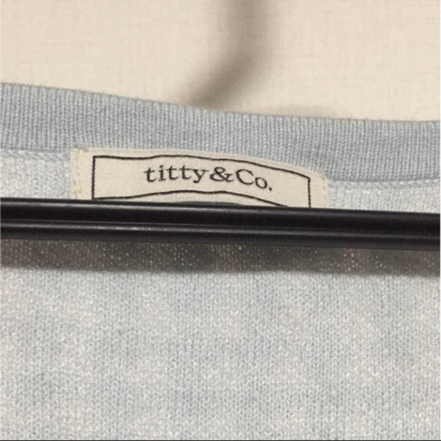 titty&co(ティティアンドコー)のtitty&co ニット トップス 半袖 秋 冬 千鳥柄 レディースのトップス(ニット/セーター)の商品写真