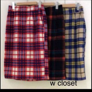 ダブルクローゼット(w closet)の新品 w closet 起毛膝丈タイトスカート 定価4900円(ひざ丈スカート)