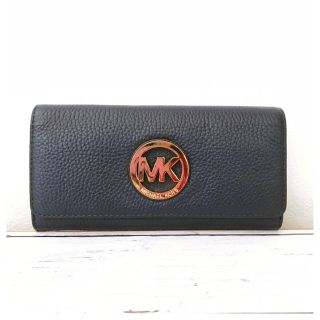 マイケルコース(MICHAEL KORS)のマイケルコース 長財布 二つ折り 紺 ネイビー ウォレット 未使用 正規品(財布)