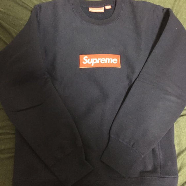 supreme box  logo crewneck navy S 期間限定