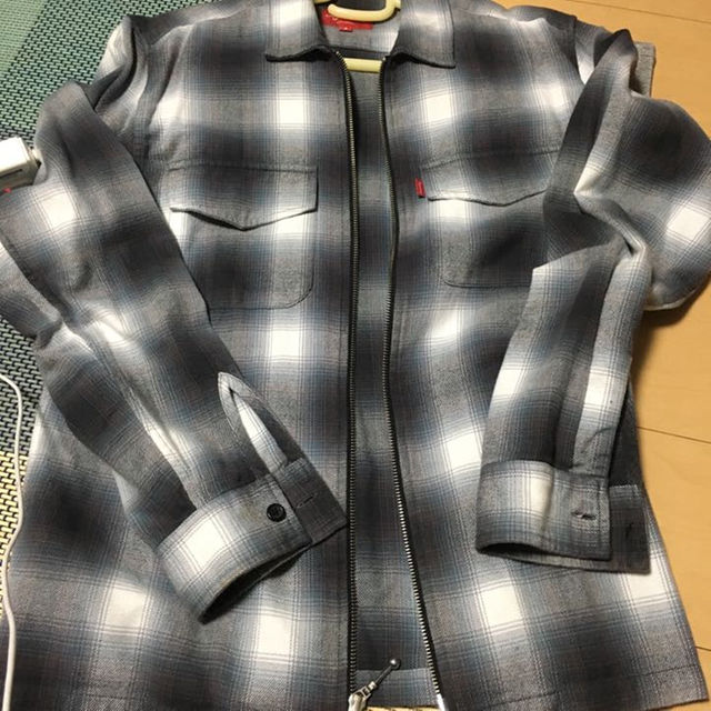 supreme zip flannel shirt S シャドーチェック