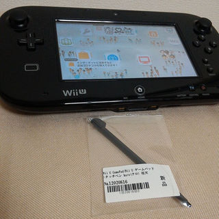 ウィーユー(Wii U)のNintendo　wiiu　ゲームパッド　黒　大容量電池搭載　動作確認済(家庭用ゲーム機本体)