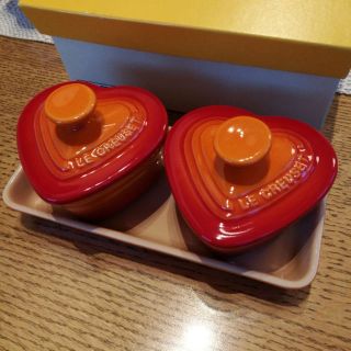 ルクルーゼ(LE CREUSET)の【美品】ル・クルーゼ　プチラムカンダムール　オレンジ(カトラリー/箸)