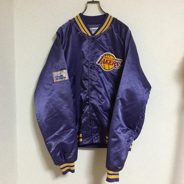 90s LAKERS【レイカーズ】USA製！ナイロンスタジャン！ビンテージ！