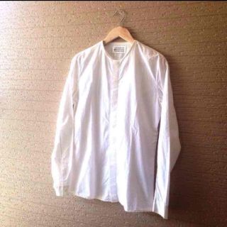 【人気】Maison Margiela シャツ 変形 比翼 46 白 ノーカラー