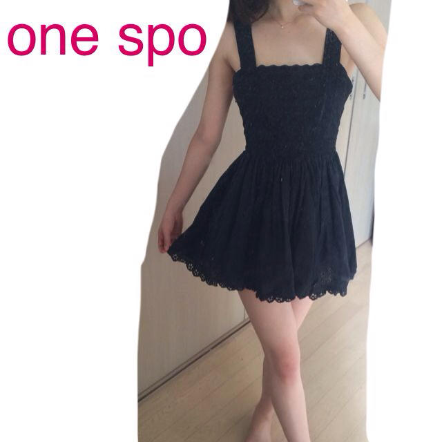 one spo(ワンスポ)のone spo♡レース柄コットンワンピ レディースのワンピース(ミニワンピース)の商品写真