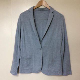 ユニクロ(UNIQLO)の【はちこ様専用】ユニクロ スエットジャケット レディース XL グレー(テーラードジャケット)