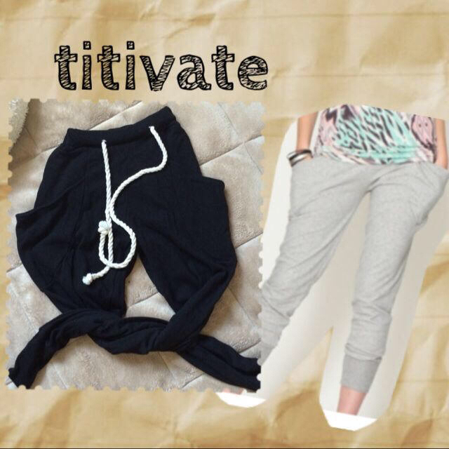titivate(ティティベイト)のtitivateブラックサルエル レディースのパンツ(サルエルパンツ)の商品写真