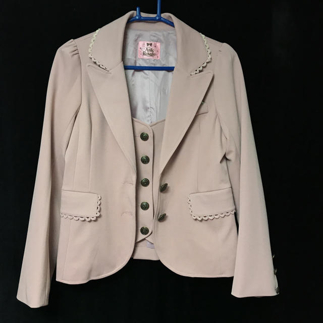 Ank Rouge(アンクルージュ)のピンク ベストジャケット レディースのジャケット/アウター(テーラードジャケット)の商品写真