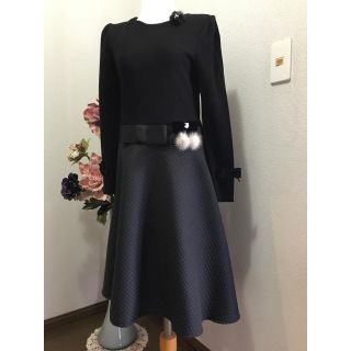 エムズグレイシー(M'S GRACY)のsmileさまご専用です♡ エムズグレーシー リボンドッキングワンピース(ひざ丈ワンピース)