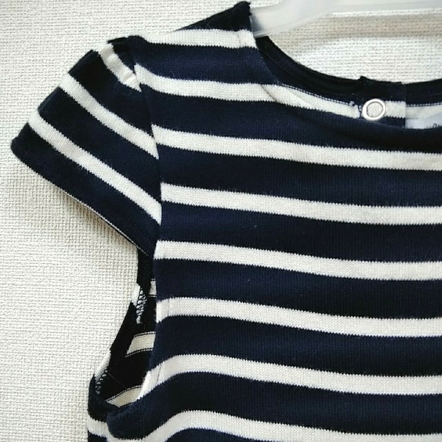 PETIT BATEAU(プチバトー)のプチバトー8ans126cm紺白マリ二エールワンピース定番ボーダー110の方に キッズ/ベビー/マタニティのキッズ服女の子用(90cm~)(ワンピース)の商品写真