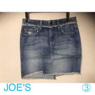 ジョーズジーンズ(JOE’S JEANS)の◆JOE'S JEANS デニム スカート フリンジ 切り替え 変形 24インチ(ミニスカート)