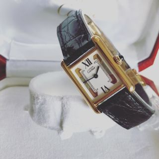 カルティエ(Cartier)の保証書付超美品♡カルティエ マストタンク トリニティ ヴェルメイユ SM 腕時計(腕時計)